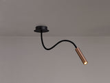 Ursemsen Ceiling, 1 Light Adjustable Arm, 1 x 5W LED, 3000K, 310lm, Black/Satin Copper, 3yrs Warranty