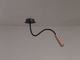 Ursemsen Ceiling, 1 Light Adjustable Arm, 1 x 5W LED, 3000K, 310lm, Black/Satin Copper, 3yrs Warranty