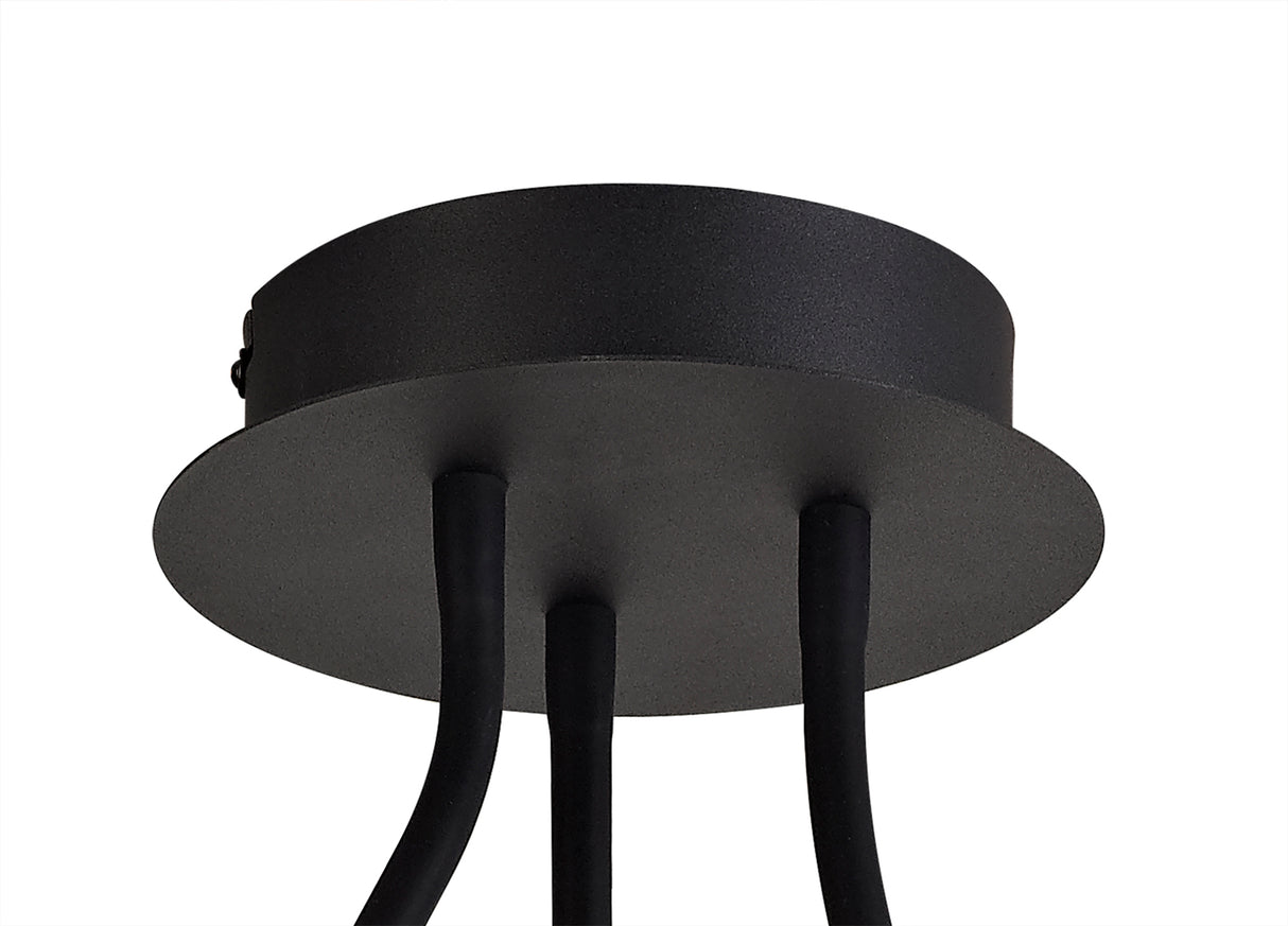 Ursemsen Ceiling, 3 Light Adjustable Arms, 3 x 5W LED Dimmable, 3000K, 930lm, Black/Satin Copper, 3yrs Warranty