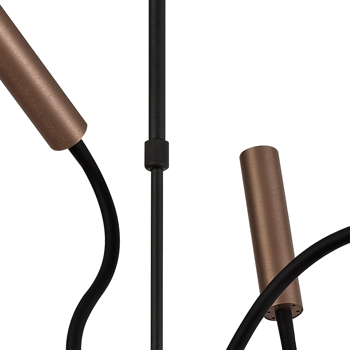 Ursemsen Sputnik Pendant, 9 Light Adjustable Arms, 9 x 4W LED Dimmable, 3000K, 2250lm, Black/Satin Copper, 3yrs Warranty