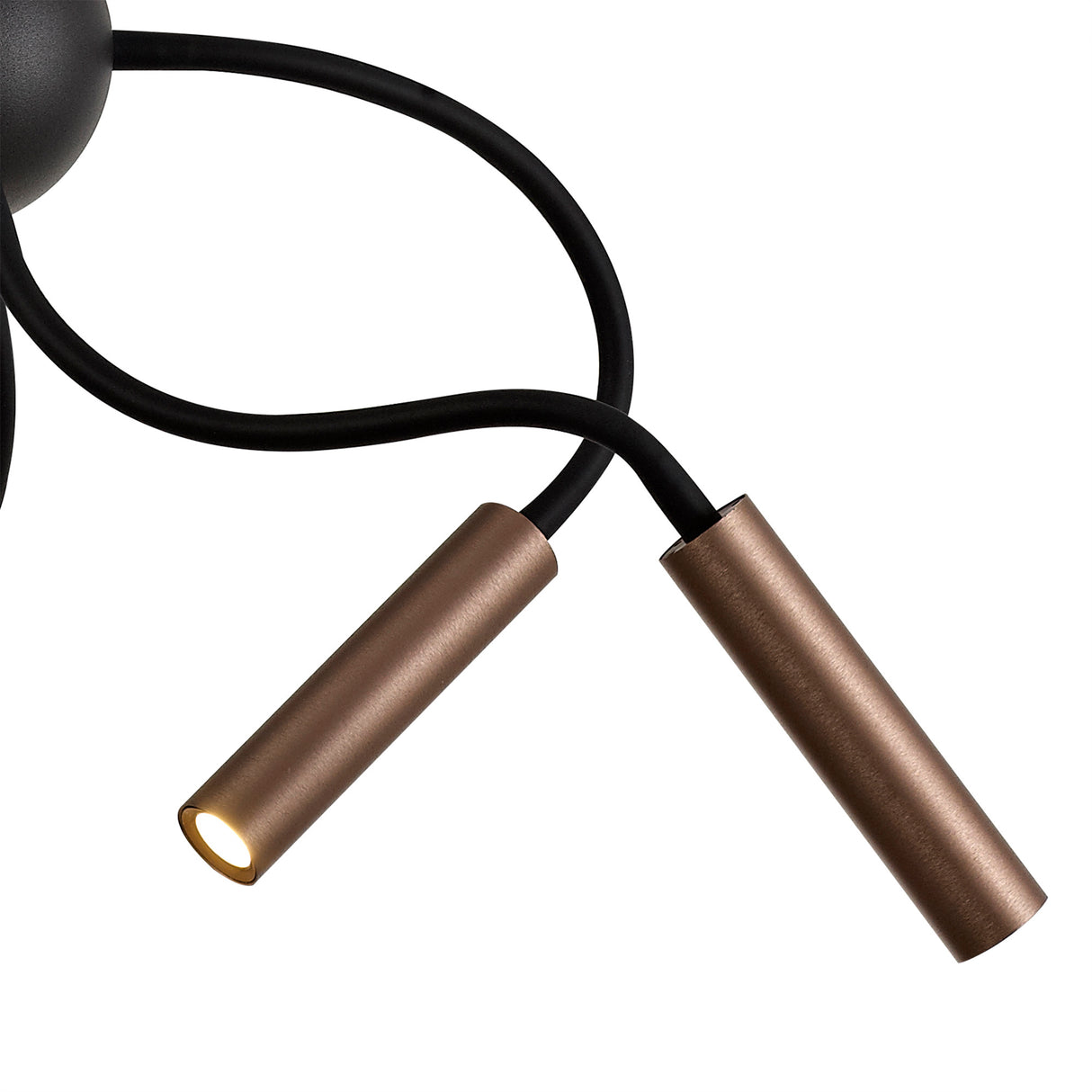Ursemsen Sputnik Pendant, 9 Light Adjustable Arms, 9 x 4W LED Dimmable, 3000K, 2250lm, Black/Satin Copper, 3yrs Warranty