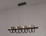 Ursemsen Linear Pendant, 8 Light Adjustable Arms, 8 x 4W LED Dimmable, 3000K, 2000lm, Black/Satin Copper, 3yrs Warranty