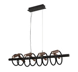 Ursemsen Linear Pendant, 8 Light Adjustable Arms, 8 x 4W LED Dimmable, 3000K, 2000lm, Black/Satin Copper, 3yrs Warranty