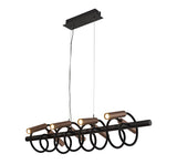 Ursemsen Linear Pendant, 8 Light Adjustable Arms, 8 x 4W LED Dimmable, 3000K, 2000lm, Black/Satin Copper, 3yrs Warranty