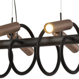 Ursemsen Linear Pendant, 8 Light Adjustable Arms, 8 x 4W LED Dimmable, 3000K, 2000lm, Black/Satin Copper, 3yrs Warranty