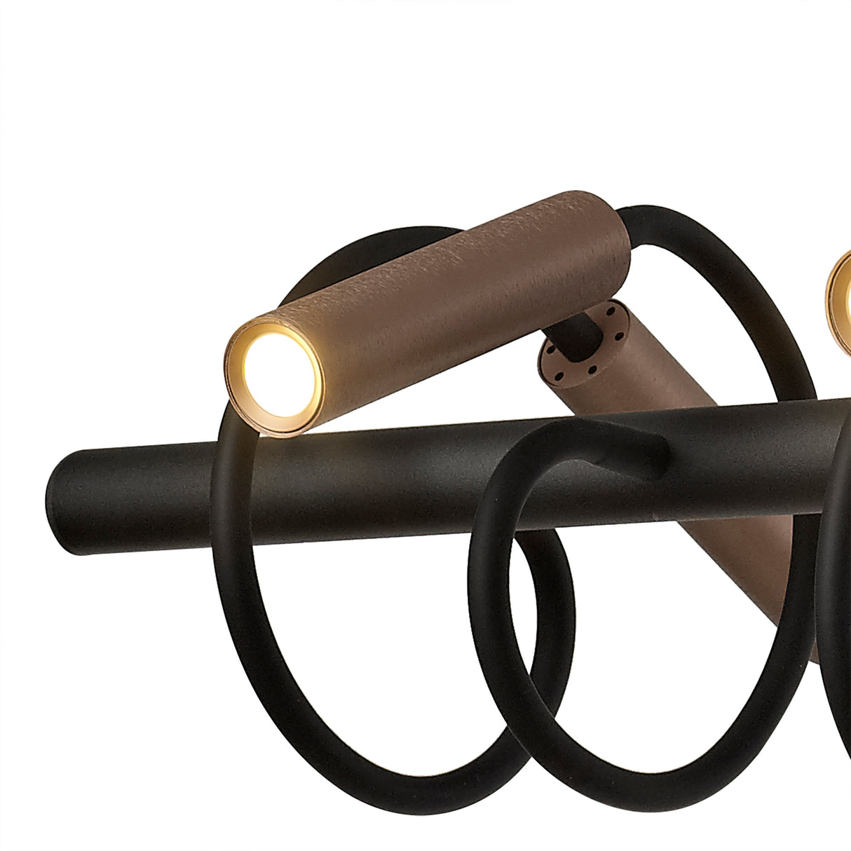 Ursemsen Linear Pendant, 8 Light Adjustable Arms, 8 x 4W LED Dimmable, 3000K, 2000lm, Black/Satin Copper, 3yrs Warranty