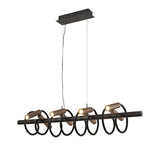 Ursemsen Linear Pendant, 8 Light Adjustable Arms, 8 x 4W LED Dimmable, 3000K, 2000lm, Black/Satin Copper, 3yrs Warranty