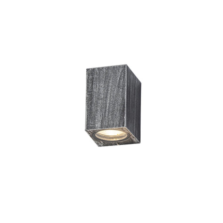 Vincent Rectangle Wall Lamp, 1 x GU10, IP54, Black/Silver