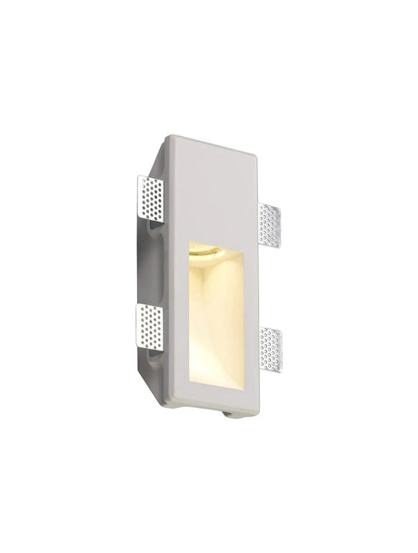 Waldron Small Recessed Wall Lamp, 1 x GU10, White Paintable Gypsum