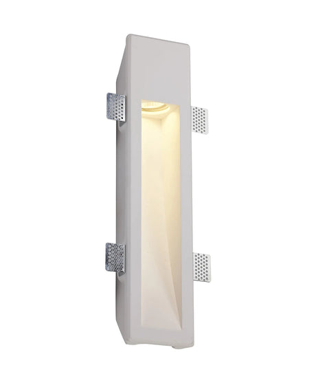 Waldron Large Recessed Wall Lamp, 1 x GU10, White Paintable Gypsum