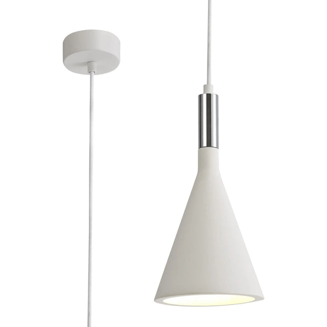 Waldron Pendant, 1 x E27, White Paintable Gypsum