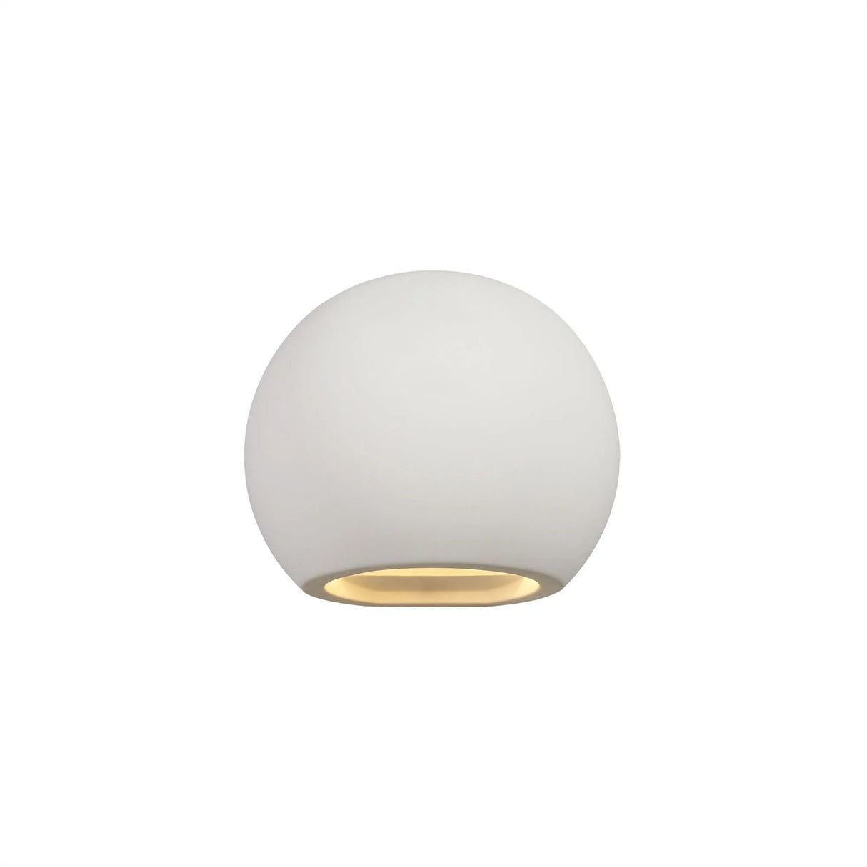Waldron Round Ball Up & Down Wall Lamp, 1 x G9, White Paintable Gypsum
