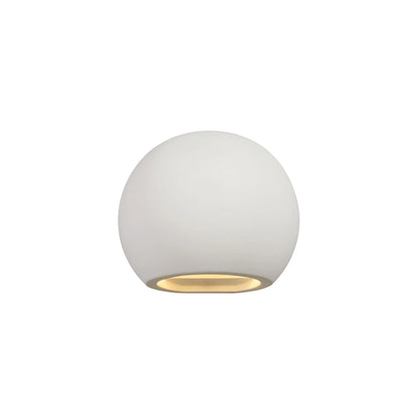 Waldron Round Ball Up & Down Wall Lamp, 1 x G9, White Paintable Gypsum