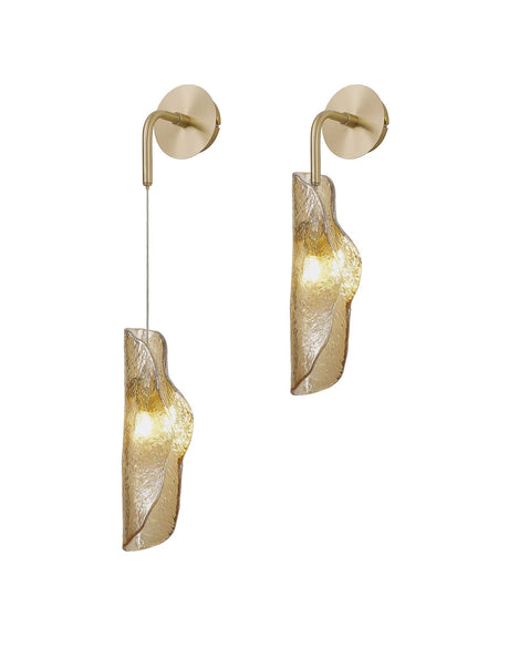 Watson Wall Light, 1 x G9, Brass/Polished Chrome & Cognac Glass