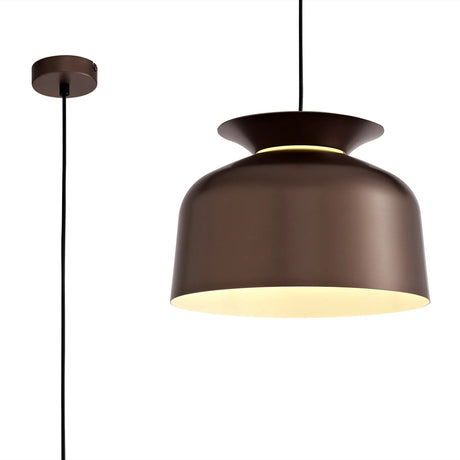 Weir Single Pendant, 1 Light Adjustable E27, Gloss Coffee