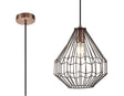 Whitfield Small Pendant, 1 x E27, Antique Copper/Black