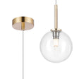Whitley 12cm Adjustable Pendant, 1 Light G9, IP44, Brass Gold/Clear Smooth Round Glass