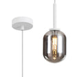 Whitley 9cm Adjustable Pendant, 1 Light G9, IP44, Satin White/Smoke Smooth Tubular Glass