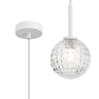 Whitley 12cm Adjustable Pendant, 1 Light G9, IP44, Satin White/Clear Cross Pattern Round Glass
