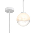 Whitley 12cm Adjustable Pendant, 1 Light G9, IP44, Satin White/White Two-Tone Snow Specks Round Glass