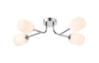 Whitley Linear Semi Flush Ceiling 4 Light IP44 Polished Chrome/Opal Smooth Tubular Glass