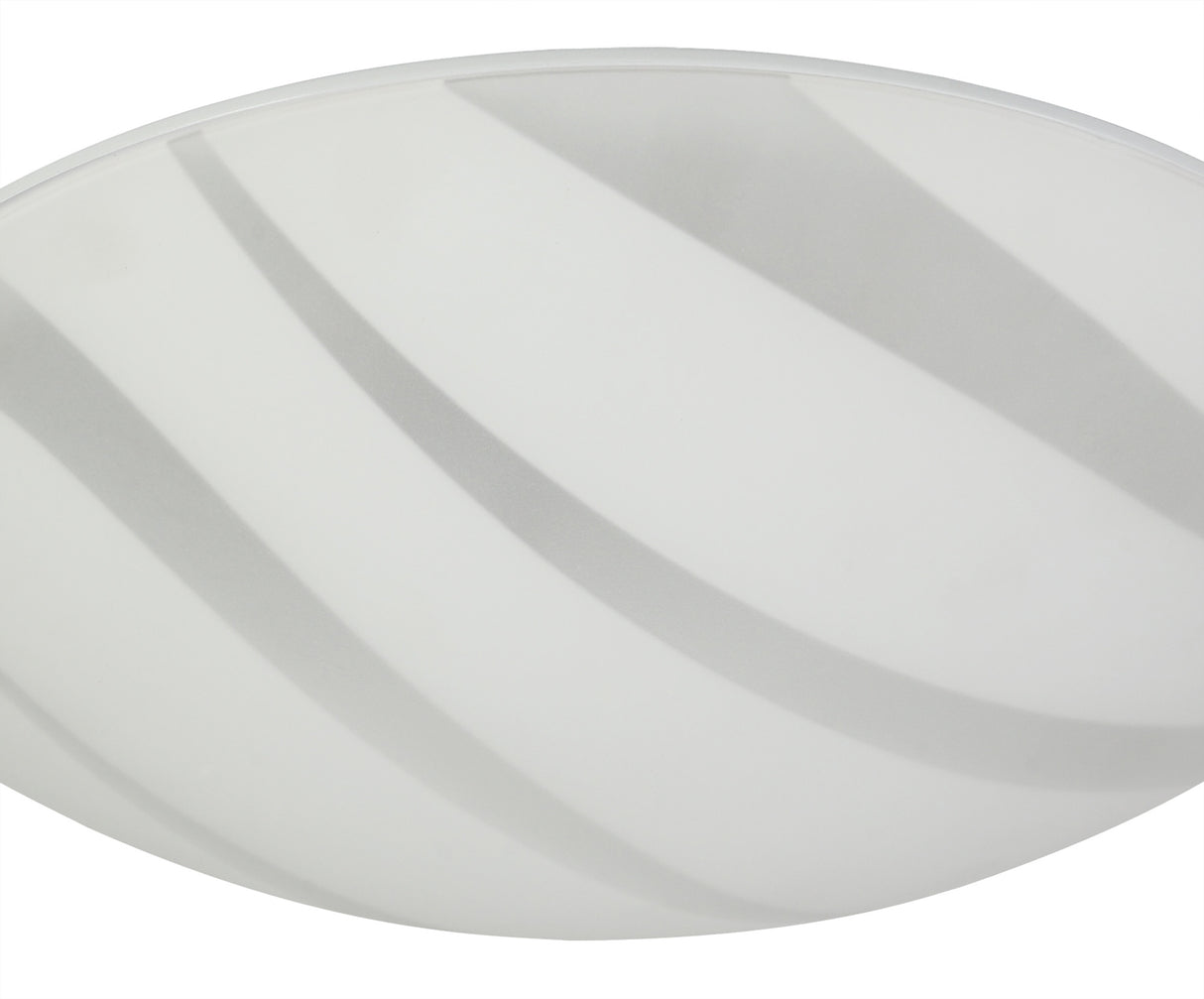 Whitworth Ceiling 30cm, 1 x 12W LED, 3000K, 666lm, Polished Chrome/White, 3yrs Warranty