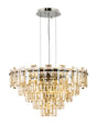 Wickham Pendant 10 Light Polished Nickel/Champagne Glass