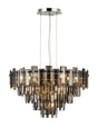 Wickham Pendant 10 Light Polished Nickel/Smoke Glass