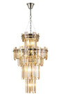 Wickham Tall Pendant 9 Light Polished Nickel/Champagne Glass