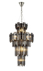 Wickham Tall Pendant 9 Light Polished Nickel/Smoke Glass
