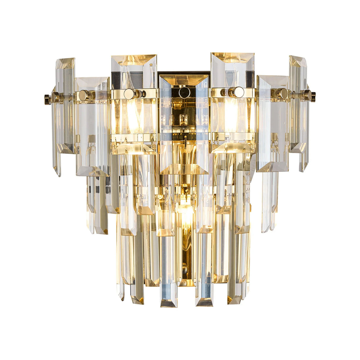 Wickham Wall Lamp 2 Light French Gold/Champagne Glass