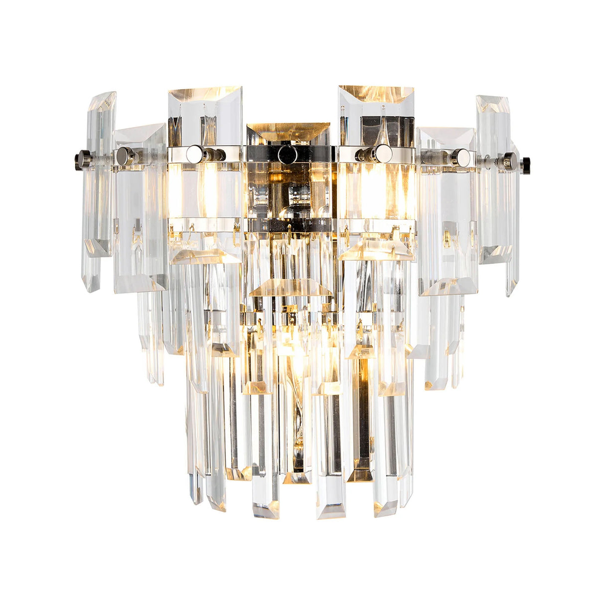 Wickham Wall Lamp 2 Light Polished Nickel/Clear Glass