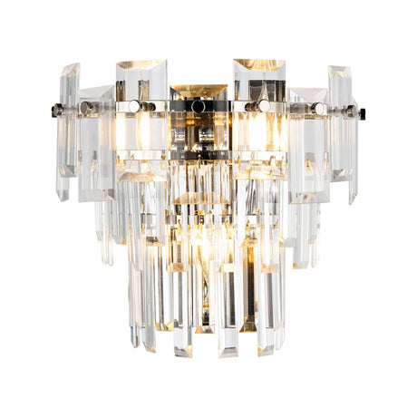Wickham Wall Lamp 2 Light Polished Nickel/Clear Glass