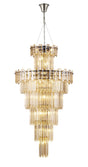 Wickham Tall Pendant 27 Light Polished Nickel/Champagne Glass
