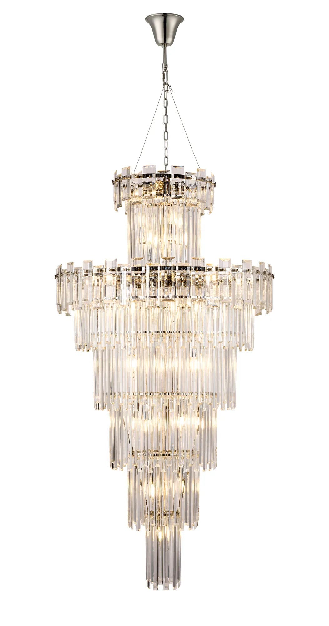 Wickham Tall Pendant 27 Light Polished Nickel/Clear Glass