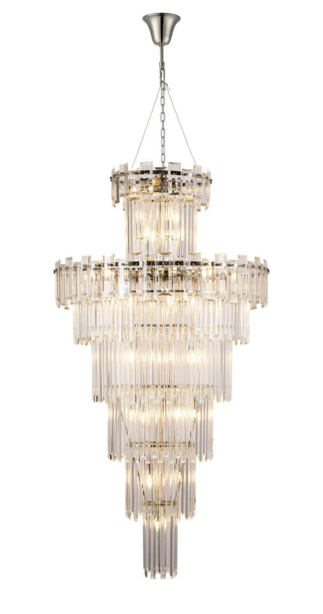 Wickham Tall Pendant 27 Light Polished Nickel/Clear Glass