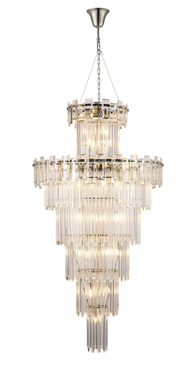 Wickham Tall Pendant 27 Light Polished Nickel/Clear Glass