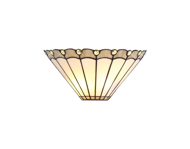 Williams Tiffany Wall Lamp, 2 x E14, Grey/White/Crystal