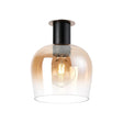 Withe 27cm Ceiling Light, 1 x E27, Satin Black/Titanium Gold/Amber Fade Wine Glass
