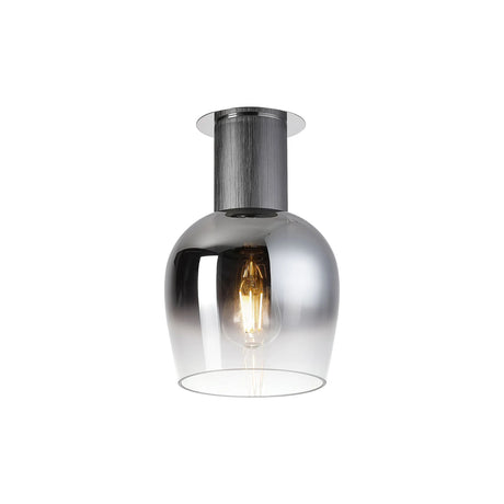 Withe 19cm Ceiling Light, 1 x E27, Gun Metal/Chrome/Smoke Fade Wine Glass