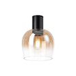 Withe 23.5cm Ceiling Light, 1 x E27, Satin Black/Amber Fade Wine Glass