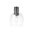 Withe 23.5cm Ceiling Light, 1 x E27, Gun Metal/Clear Wine Glass