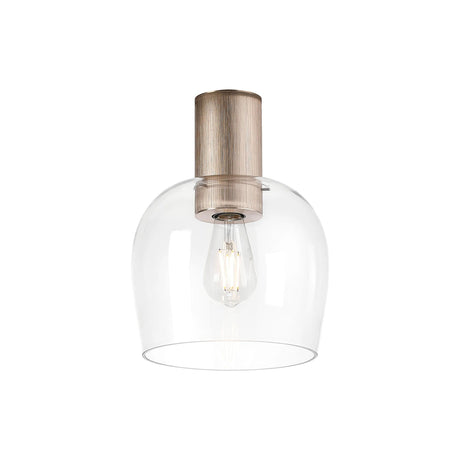 Withe 23.5cm Ceiling Light, 1 x E27, Titanium Gold/Clear Wine Glass