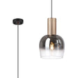 Withe 23.5cm Pendant, 1 x E27, Titanium Gold/Satin Black/Smoke Fade Wine Glass