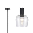 Withe 27.5cm Pendant, 1 x E27, Satin Black/Clear Wine Glass