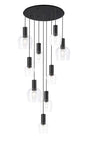 Withe 62.5cm Round Pendant, 9 x E27, Satin Black/Clear Wine Glass Item Weight: 18kg