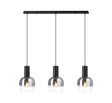 Withe Linear Pendant, 3 x E27, Satin Black/Smoke Fade Wine Glass