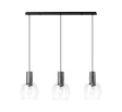 Withe Linear Pendant, 3 x E27, Gun Metal/Satin Black/Clear Wine Glass