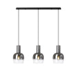 Withe Linear Pendant, 3 x E27, Gun Metal/Satin Black/Smoke Fade Wine Glass