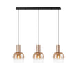Withe Linear Pendant, 3 x E27, Titanium Gold/Satin Black/Amber Fade Wine Glass